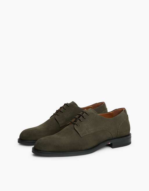 Tommy Hilfiger Suede derby shoes in olive green, 2 of 7