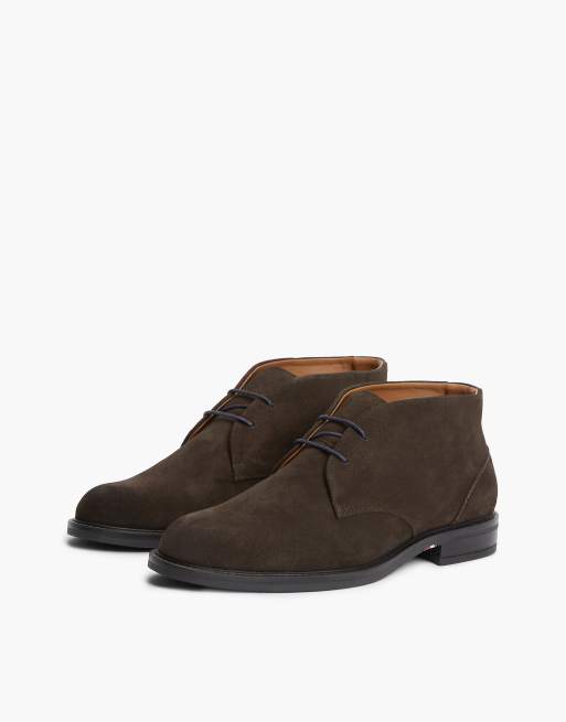 Tommy Hilfiger Suede lace-up ankle boots in dark brown, 2 of 7