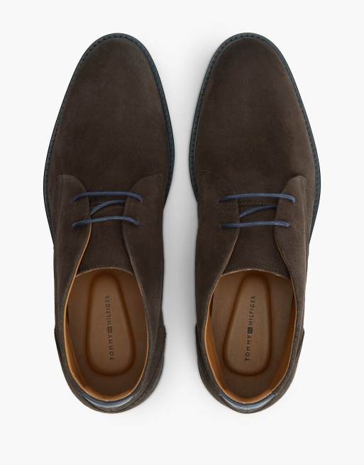 Tommy Hilfiger Suede lace-up ankle boots in dark brown, 3 of 7