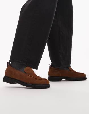 Tommy Hilfiger Suede Loafers In Brown