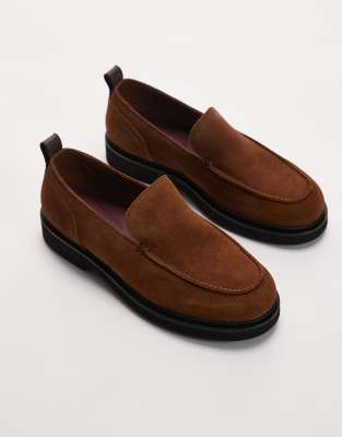 Tommy Hilfiger Suede Loafers In Brown