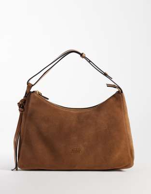 Tommy Hilfiger Suede Shoulder Bag In Brown