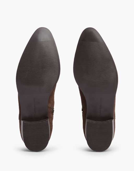Tommy Hilfiger Suede zip-up ankle boots in dark brown, 5 of 7