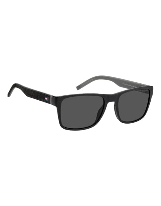 Tommy Hilfiger Sunglasses Tommy hilfiger rectangular sunglasses with grey polarized lenses in black, 7 of 7