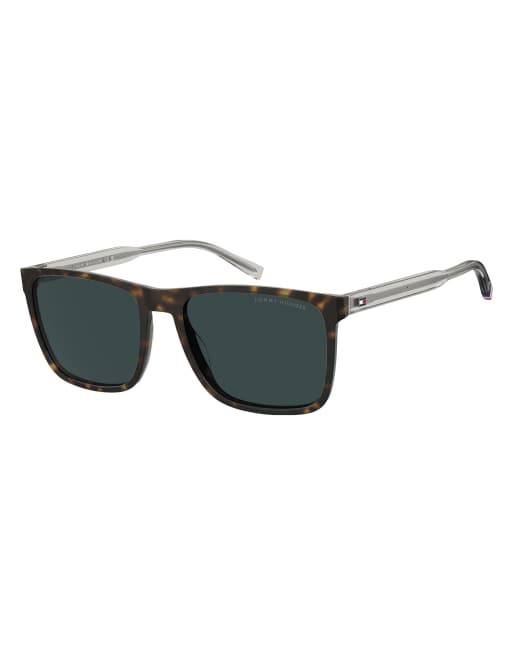 Tommy Hilfiger Sunglasses Tommysungl rectangular sunglasses with blue lenses in brown, 5 of 6