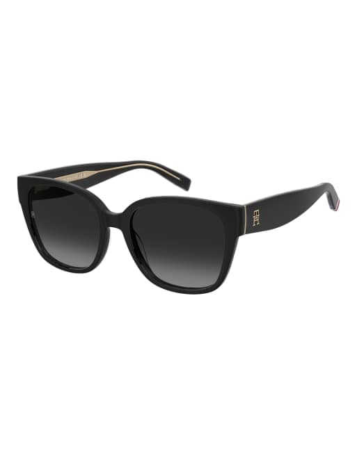 Tommy Hilfiger Sunglasses Tommysungl square sunglasses with grey shaded gradient lenses - black in black, 2 of 6