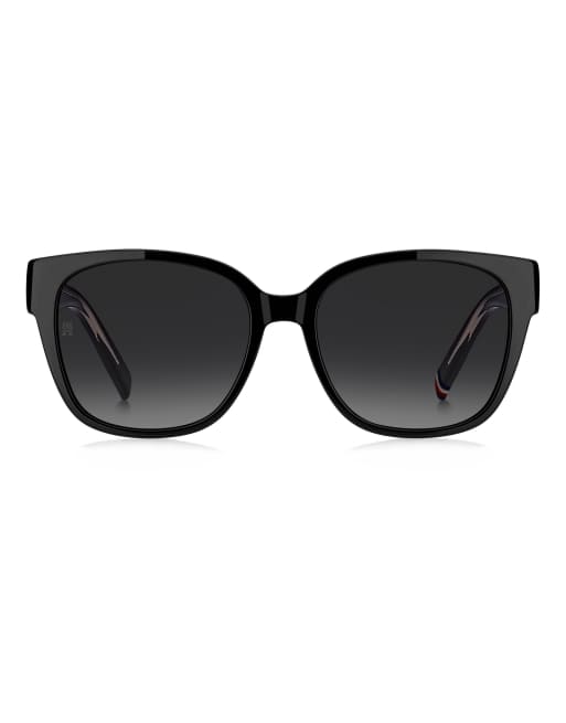 Tommy Hilfiger Sunglasses Tommysungl square sunglasses with grey shaded gradient lenses - black in black, 3 of 6