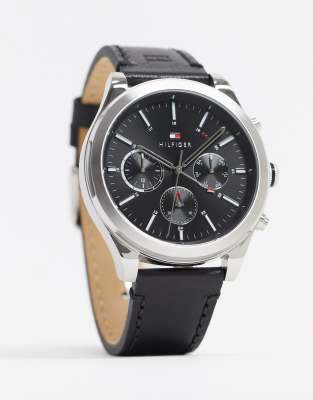 Tommy Hilfiger - Sunray - Horloge met zwart leren bandje 1791740