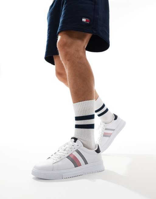 Tommy Hilfiger supercup leather sneakers in white, 4 of 5