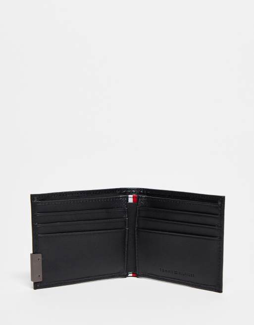 Tommy Hilfiger – Svart, liten, vikbar plånbok i läder med metalldetalj, 3 av 3