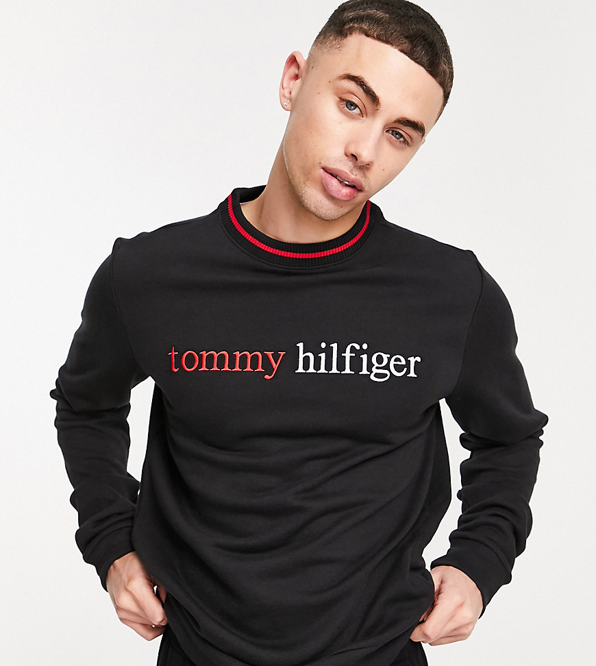 Tommy Hilfiger – Svart mys-sweatshirt med logga på bröstet, endast hos ASOS-Svart/a