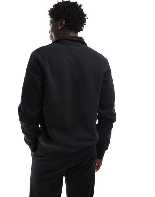 Tommy Hilfiger – Svart sweatshirt med bågformad logga och kort dragkedja, 4 av 4