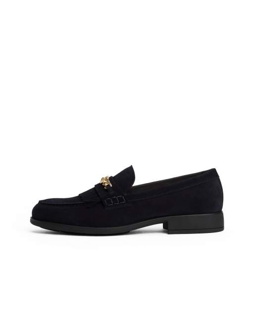 Tommy Hilfiger – Svarta loafers med kedja i mocka, 4 av 4
