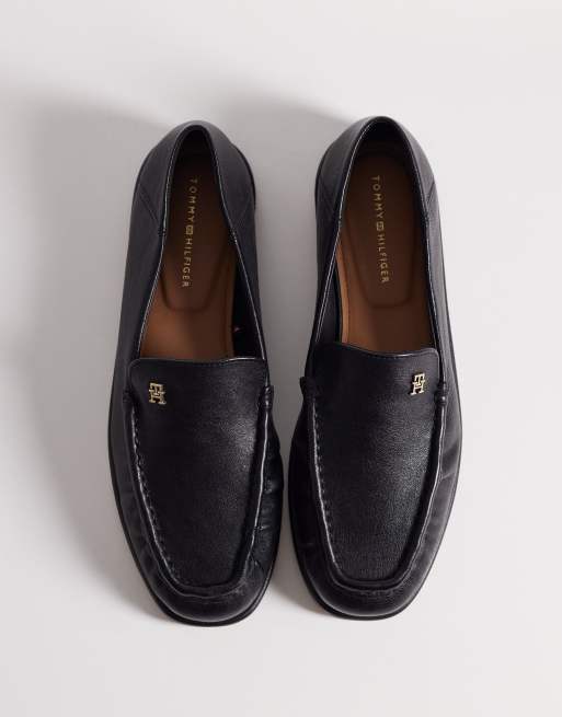 Tommy Hilfiger – Svarta loafers med mjuk, vikbar klack i läder, 4 av 4