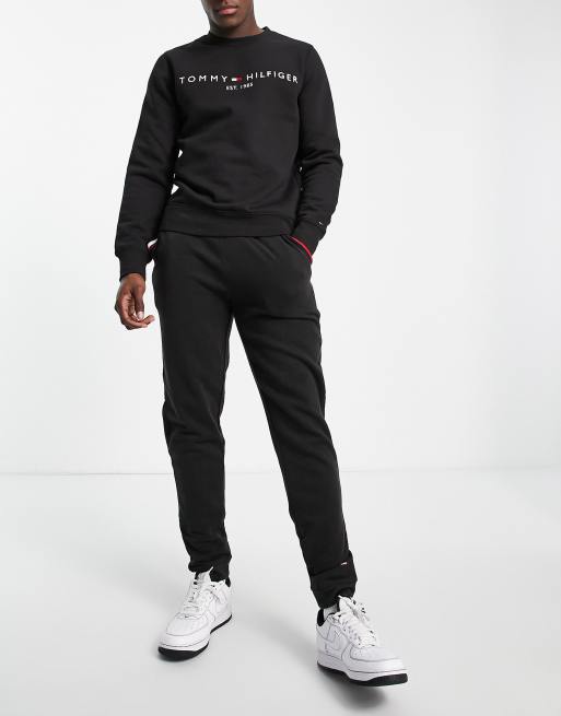 Tommy Hilfiger – Svarta mysbyxor med flagglogga