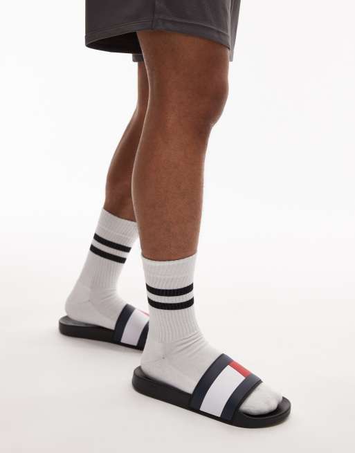 Tommy Hilfiger – Svarta tofflor i gummi med flagglogga, 2 av 4