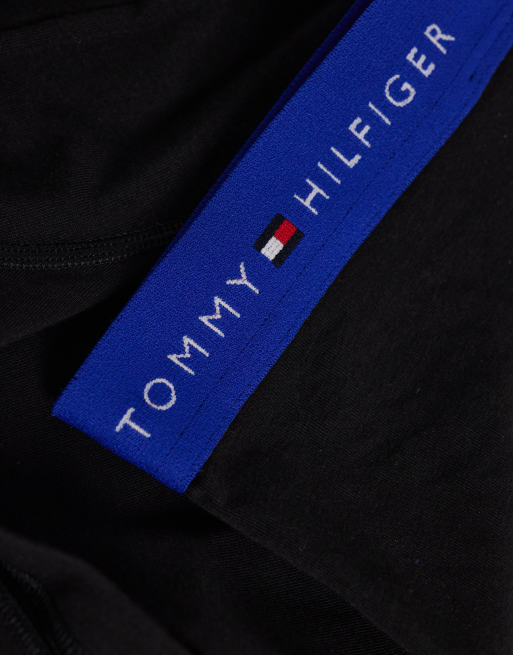 Tommy Hilfiger – Svarta trunks i bomull med gröna/blå/svarta midjeband och logga, 3-pack, 2 av 3