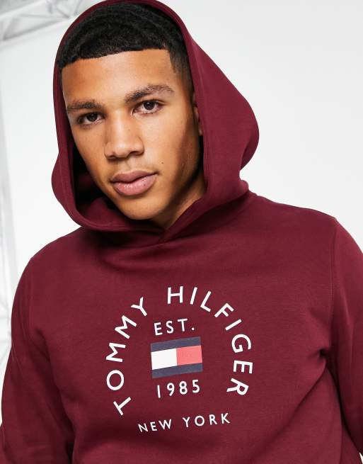 Sweat à capuche logo classique rouge homme - Tommy Hilfiger