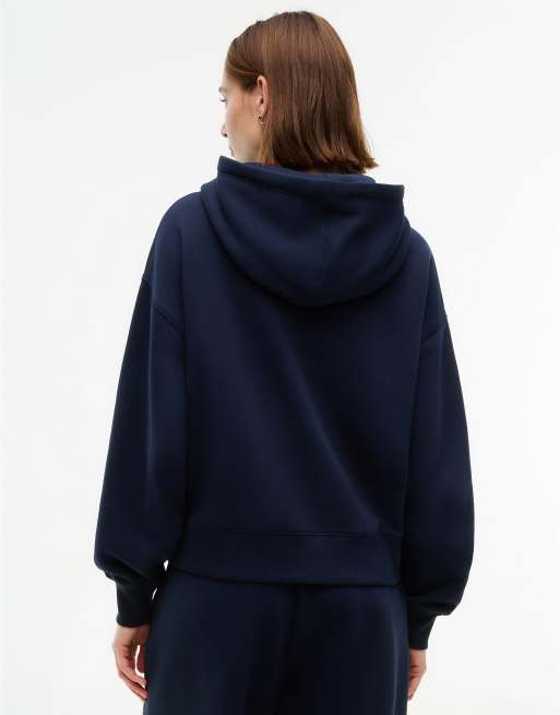 Tommy Hilfiger sweat à capuche en molleton coupe ample avec logo varsity floqué bleu foncé, 4 de 6