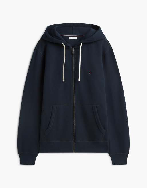 Tommy Hilfiger sweat à capuche zippé en polaire avec broderie drapeau bleu marine, 5 de 6
