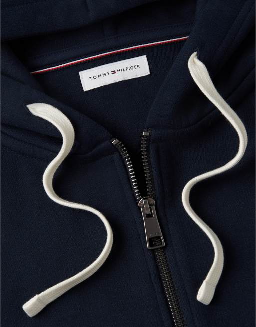 Tommy Hilfiger sweat à capuche zippé en polaire avec broderie drapeau bleu marine, 6 de 6