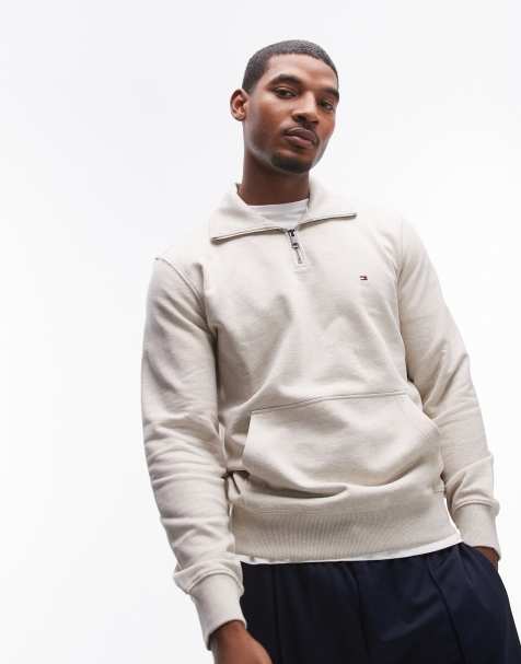 Tommy Hilfiger - Sweat à col zippé - Blanc cassé - view 1