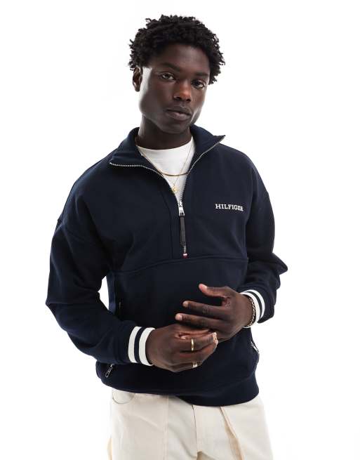 Tommy Hilfiger - Sweat coupe classique - Bleu foncé
