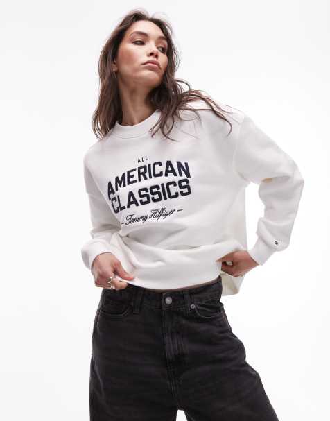 Tommy Hilfiger - Sweat décontracté style universitaire en tissu éponge - Écru - view 1