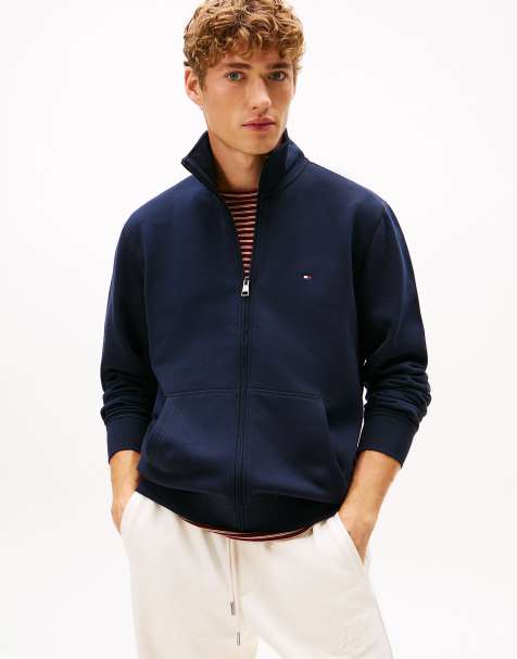 Tommy Hilfiger - Sweat en molleton à fermeture éclair et col montant - Gris clair - view 1