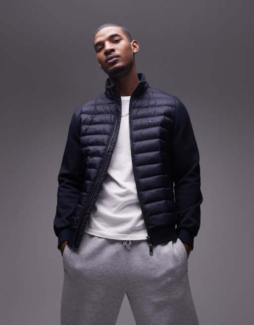 Tommy Hilfiger - Sweat matelassé à col droit - Bleu marine