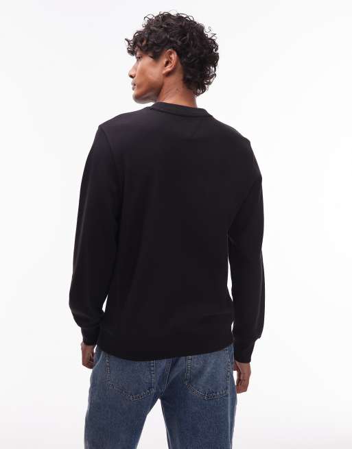 Tommy Hilfiger - Sweat ras de cou avec grand logo incurvé au centre - Noir , 3 de 5