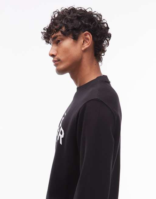 Tommy Hilfiger - Sweat ras de cou avec grand logo incurvé au centre - Noir , 4 de 5