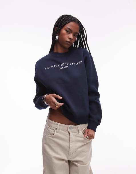 Tommy Hilfiger - Sweat ras de cou en polaire - Bleu foncé - view 1