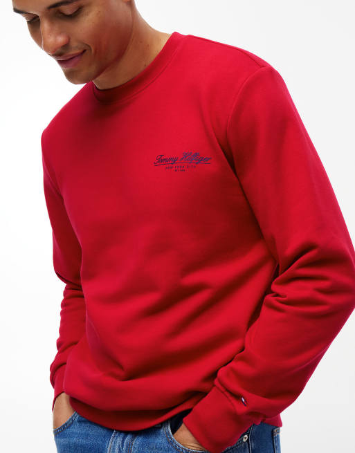 Tommy Hilfiger sweat-shirt en tissu éponge à logo rouge moyen, 3 de 6