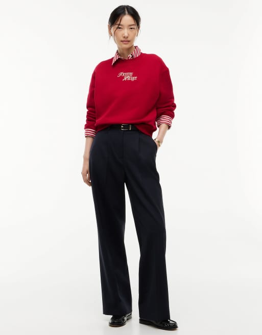 Tommy Hilfiger sweat-shirt en tissu éponge décontracté à logo rouge, 2 de 6