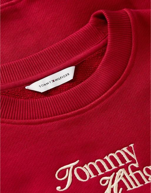 Tommy Hilfiger sweat-shirt en tissu éponge décontracté à logo rouge, 6 de 6