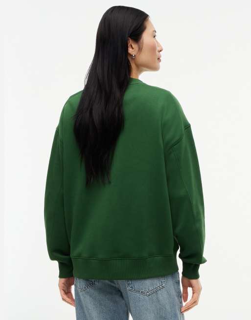 Tommy Hilfiger sweat-shirt oversize à logo varsity floqué vert foncé, 4 de 6