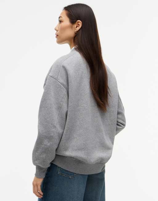 Tommy Hilfiger sweat-shirt oversize gris avec logo varsity floqué, 4 de 6