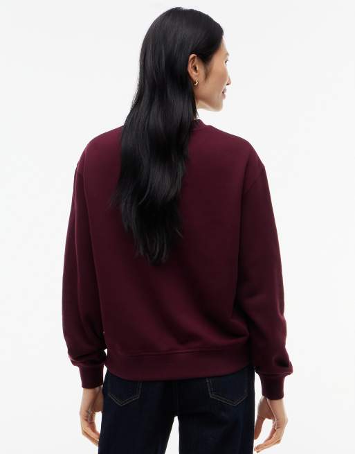 Tommy Hilfiger sweat-shirt ras de cou à logo ton sur ton rouge bordeaux, 4 de 6