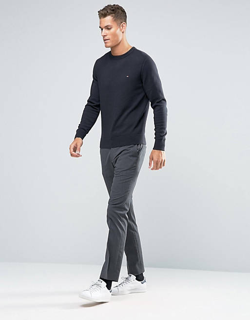 Tommy Hilfiger Sweater With Flag Logo In Black Cotton | ASOS