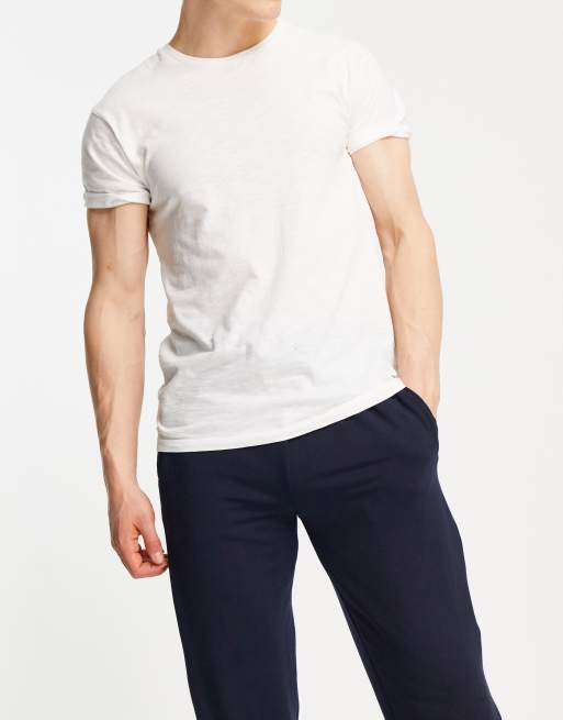 Tommy Hilfiger sweatpants with logo side taping in navy, 4 of 4