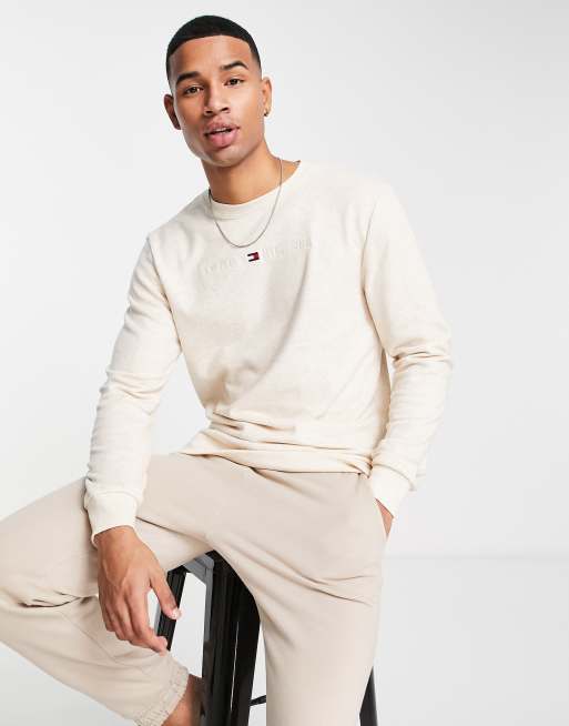 Tommy Hilfiger - Sweatshirt in stone, deel van co-ord set