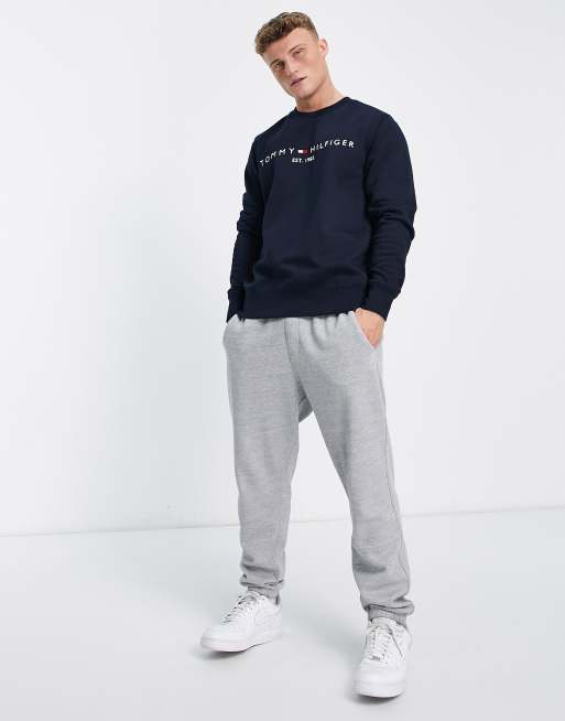 Tommy Hilfiger - Sweatshirt met geborduurd logo in marineblauw, 2 van 4