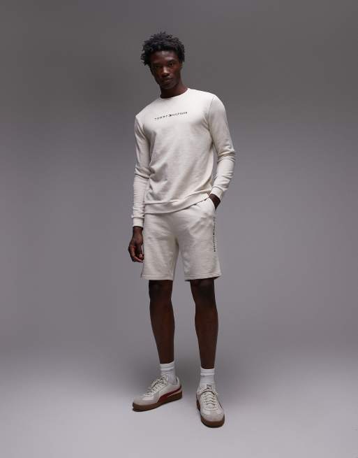 Tommy Hilfiger - Sweatshirt met logo in gebroken wit, 3 van 4