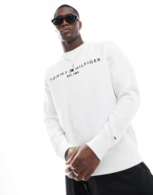 Tommy Hilfiger - Sweatshirt met logo in wit, 2 van 4
