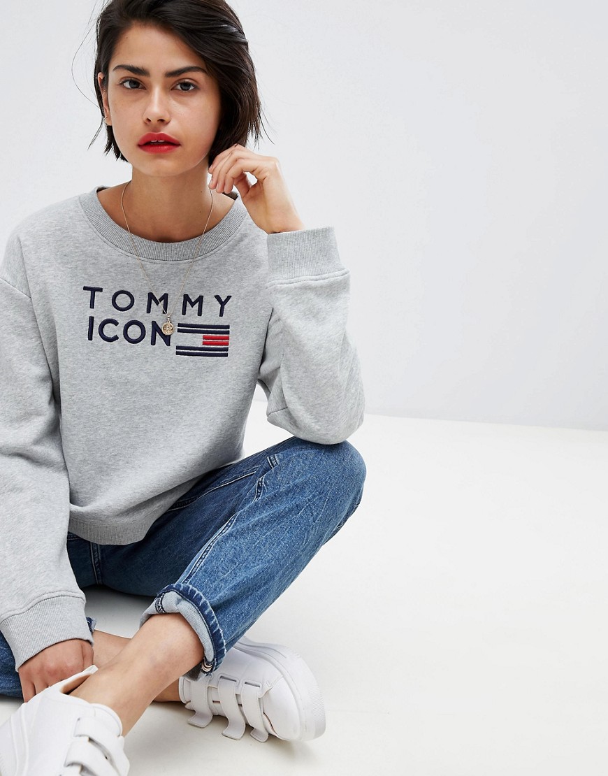Tommy Hilfiger - Sweatshirt met logo-Grijs