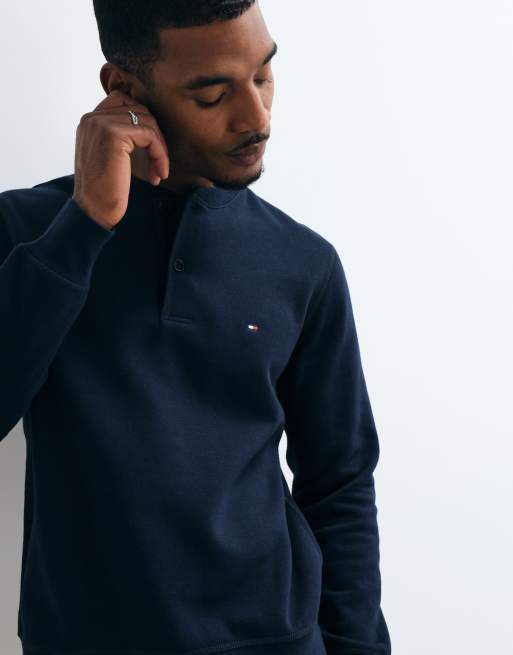 Tommy Hilfiger sweatshirt met vlaglogo en zware stof in navy, 2 van 5