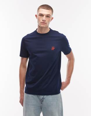 Tommy Hilfiger - T-shirt à inscription monograme - Bleu marine