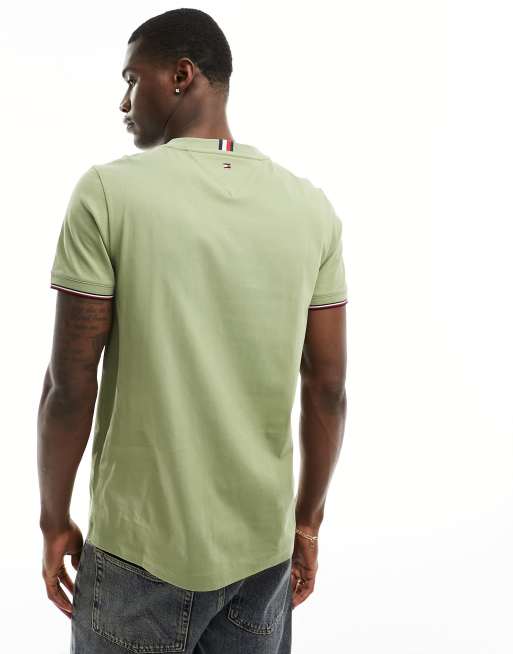 tommy hilfiger olive green shirt