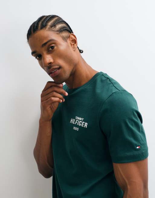 Tommy Hilfiger t-shirt à logo graphique 1985 en vert foncé, 5 de 5